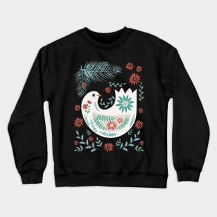 Folk Art Christmas Dove Crewneck Sweatshirt